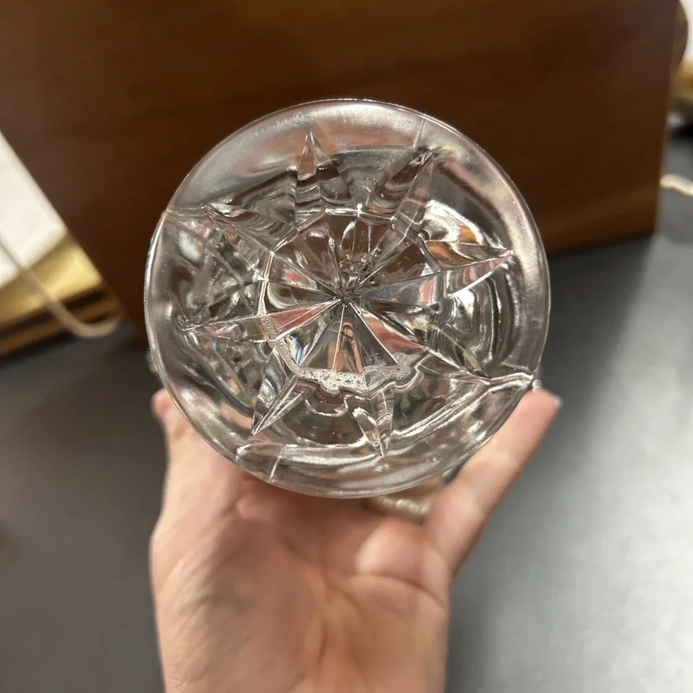 Vintage Glass Basket with Handle Easter Spring Decor